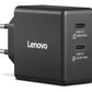 LENOVO Dual USB-C 65W GaN Charger Black