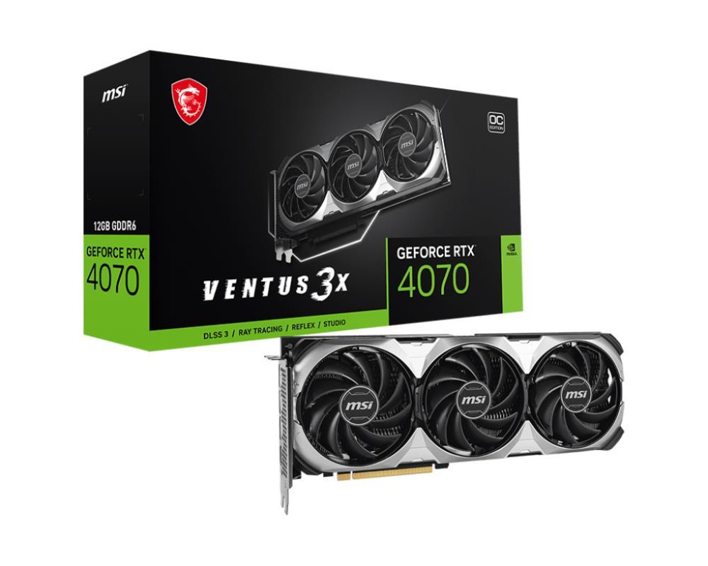 Graphics Card|MSI|NVIDIA GeForce RTX 4070|12 GB|GDDR6|192 bit|PCIE 4.0 16x|GPU 2520 MHz|1xHDMI|3xDisplayPort|RTX4070VEN3XE112GOC