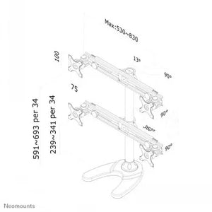 NEWSTAR FLAT SCREEN DESK MOUNT (STAND/GROMMET) 10-30" BLACK