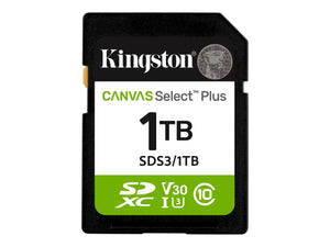 Kingston Canvas Select Plus | 1000 GB | SD | Flash memory class Class 10, UHS-I, U1/U3, Video Class 10/30