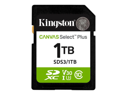 Kingston Canvas Select Plus | 1000 GB | SD | Flash memory class Class 10, UHS-I, U1/U3, Video Class 10/30