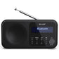 Sharp DR-P420(BK) Tokyo Portable Digital Radio, FM/DAB/DAB+, Bluetooth 5.0, USB or Battery Powered, Midnight Black | Sharp | Tokyo Portable Digital Radio | DR-P420(BK) | Bluetooth | Midnight Black