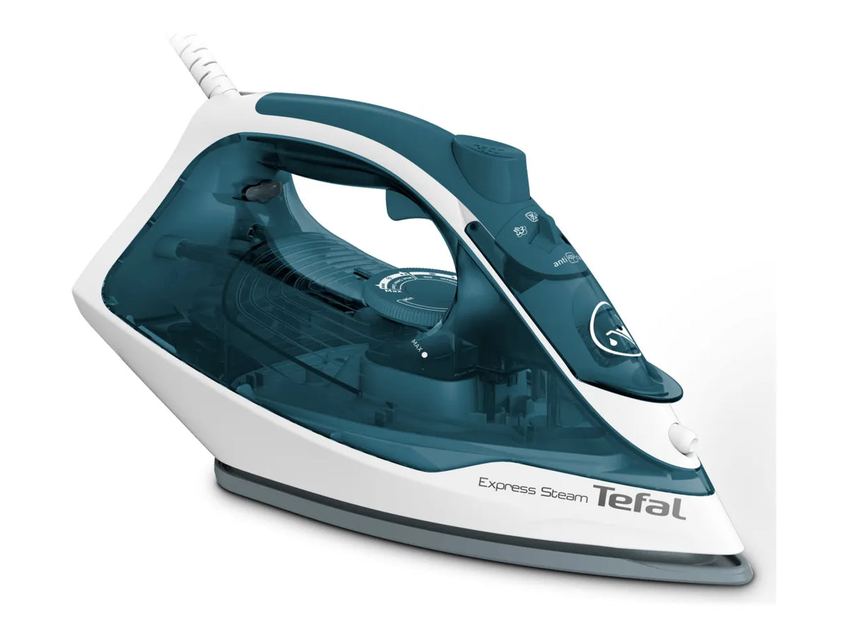 TEFAL | FV2839E0 | Steam Iron | 2400 W | Water tank capacity 270 ml | Continuous steam 40 g/min | Steam boost performance 185 g/min | Blue/White