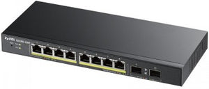 ZYXEL GS1900-10HP V2, 8-PORT GBE L2 POE SMART SWITCH + 2 SFP SLOTS, 802.3AT, DESKTOP, FANLESS, 70 WATT