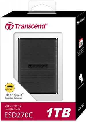 TRANSCEND 1TB, EXTERNAL SSD, ESD270C, USB 3.1 GEN 2, TYPE C