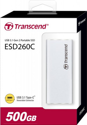 TRANSCEND 500GB, EXTERNAL SSD, ESD260C, USB 3.1 GEN 2, TYPE C